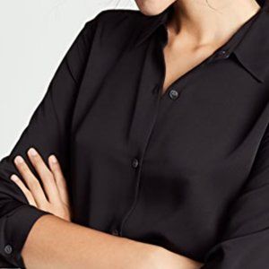 Theory Black Silk Blouse